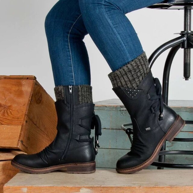 Glacette | Bottes d'hiver mi-hautes, cuir de qualité supérieure, semelle intérieure confortable, élégantes et résistantes.