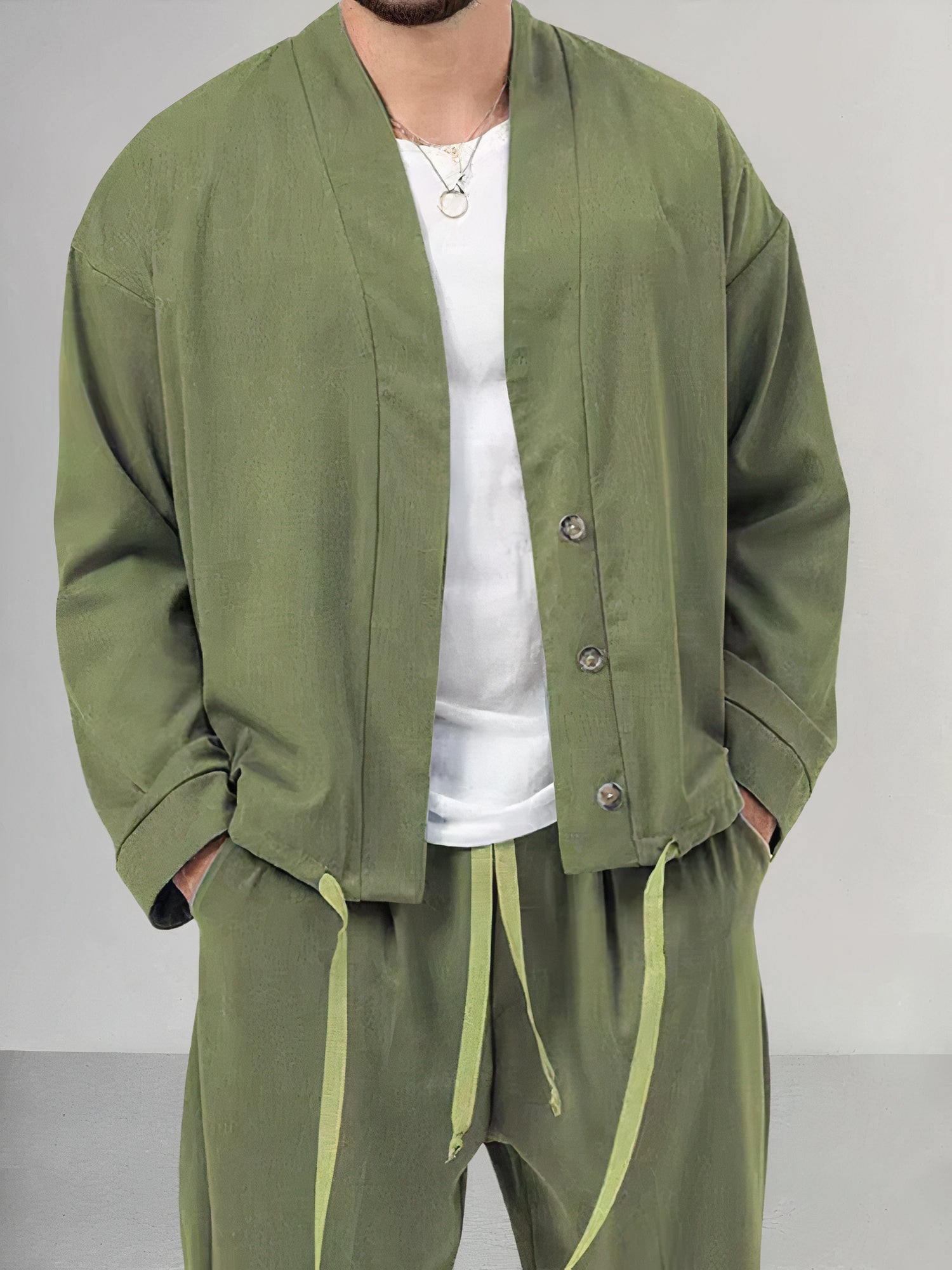 Othmar | Heren 2-delige set - Comfortabele jas & broek met koord, casual outfit voor mannen