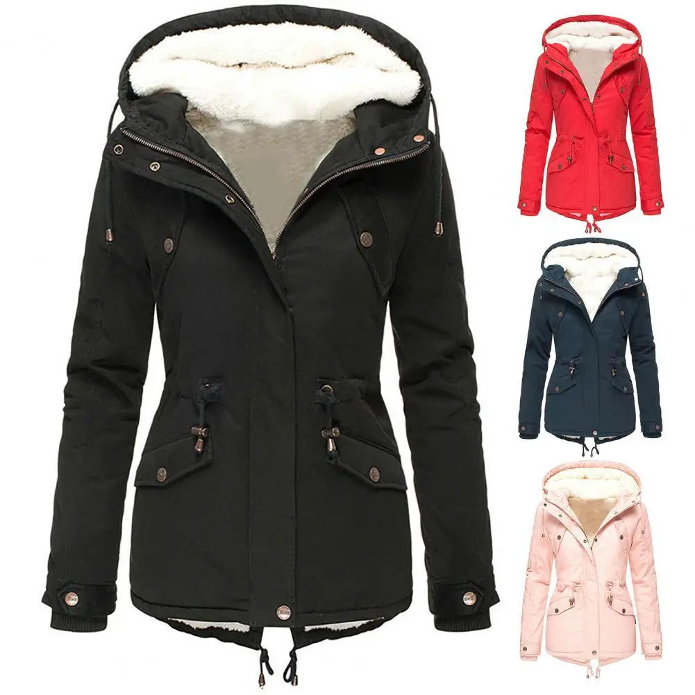 Emeline | Winter warme fleece capuchonjas voor dames - waterdicht, geïsoleerd, zacht & knus