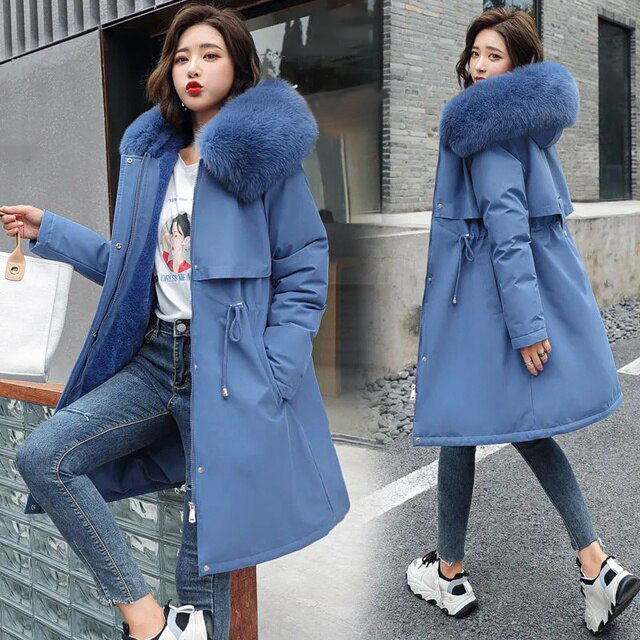 Lilwen | Women's Long Wool Coat with Hood & Fur Collar - Elegant Winter Coat for Cold Weather