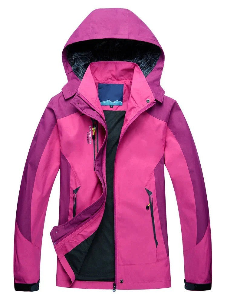 Amiara | Veste d'extérieur pour femme – Veste d'hiver imperméable et coupe-vent avec capuche amovible
