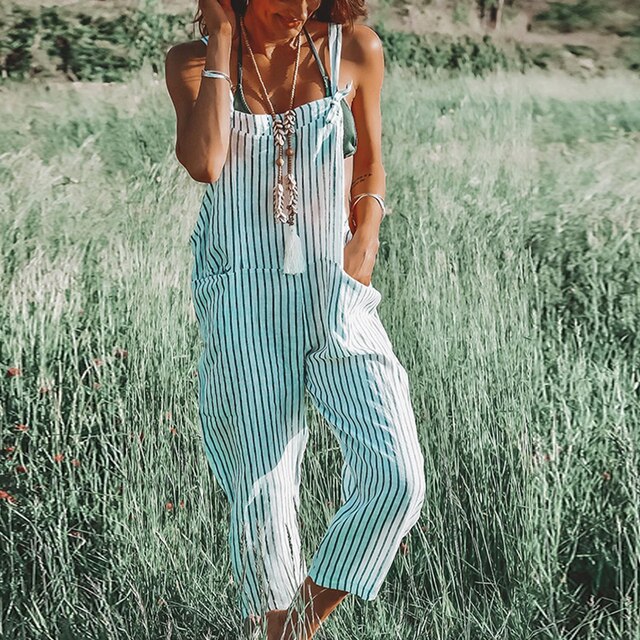 Zorica | Mouwloze Katoenen Linnen Jumpsuit voor Vrouwen - Casual & Comfortabele Overalls