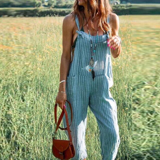 Zorica | Mouwloze Katoenen Linnen Jumpsuit voor Vrouwen - Casual & Comfortabele Overalls
