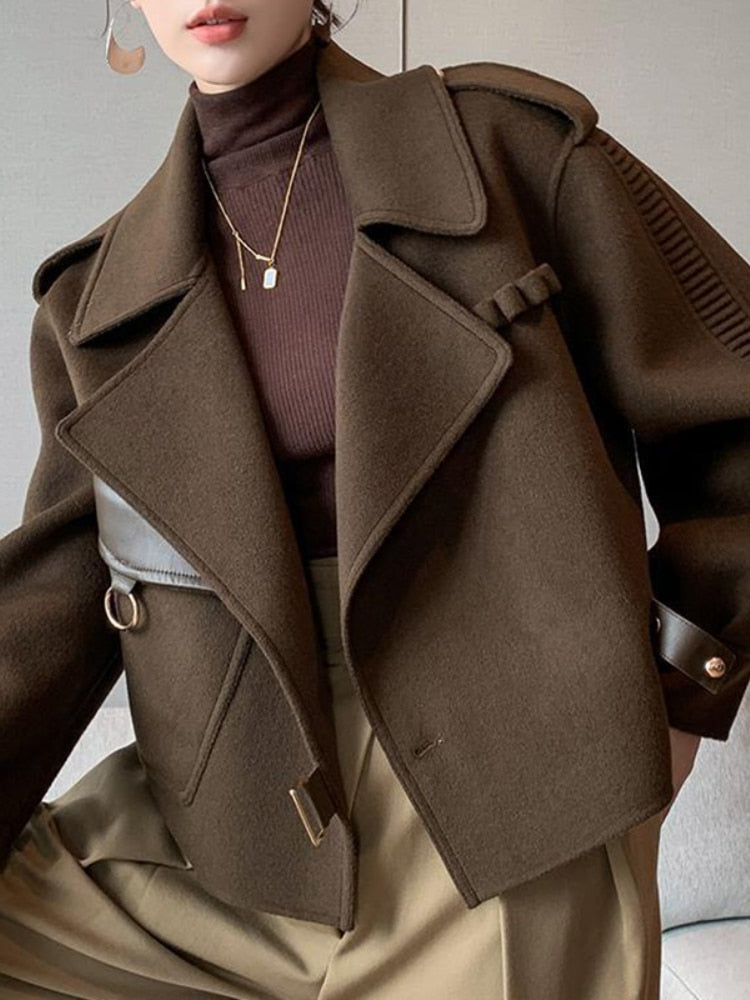 Eulalie | Elegant women's wool jacket - short, loose fit