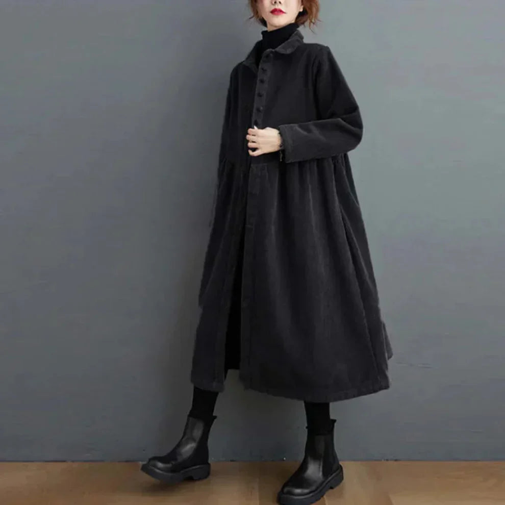 Fyvella | Vintage midi-jas voor dames – Lange winterjas voor een warme en stijlvolle look