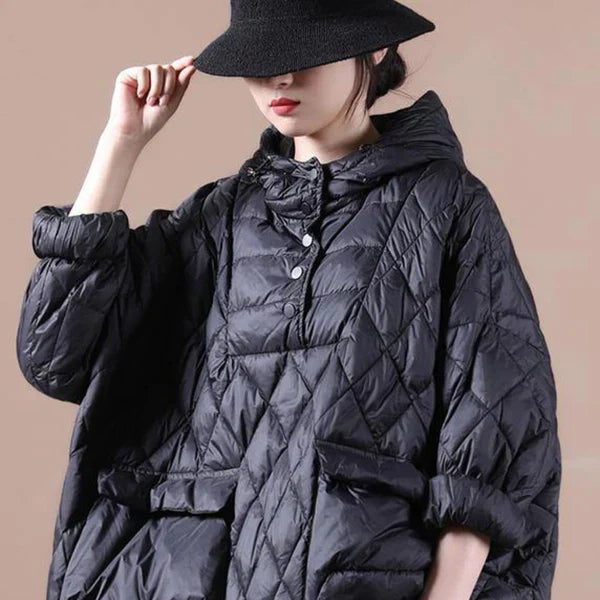 Delphira | Oversized pufferjas voor dames – Lichtgewicht gewatteerde jas met capuchon