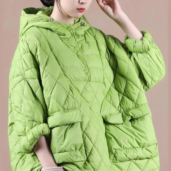 Delphira | Oversized pufferjas voor dames – Lichtgewicht gewatteerde jas met capuchon