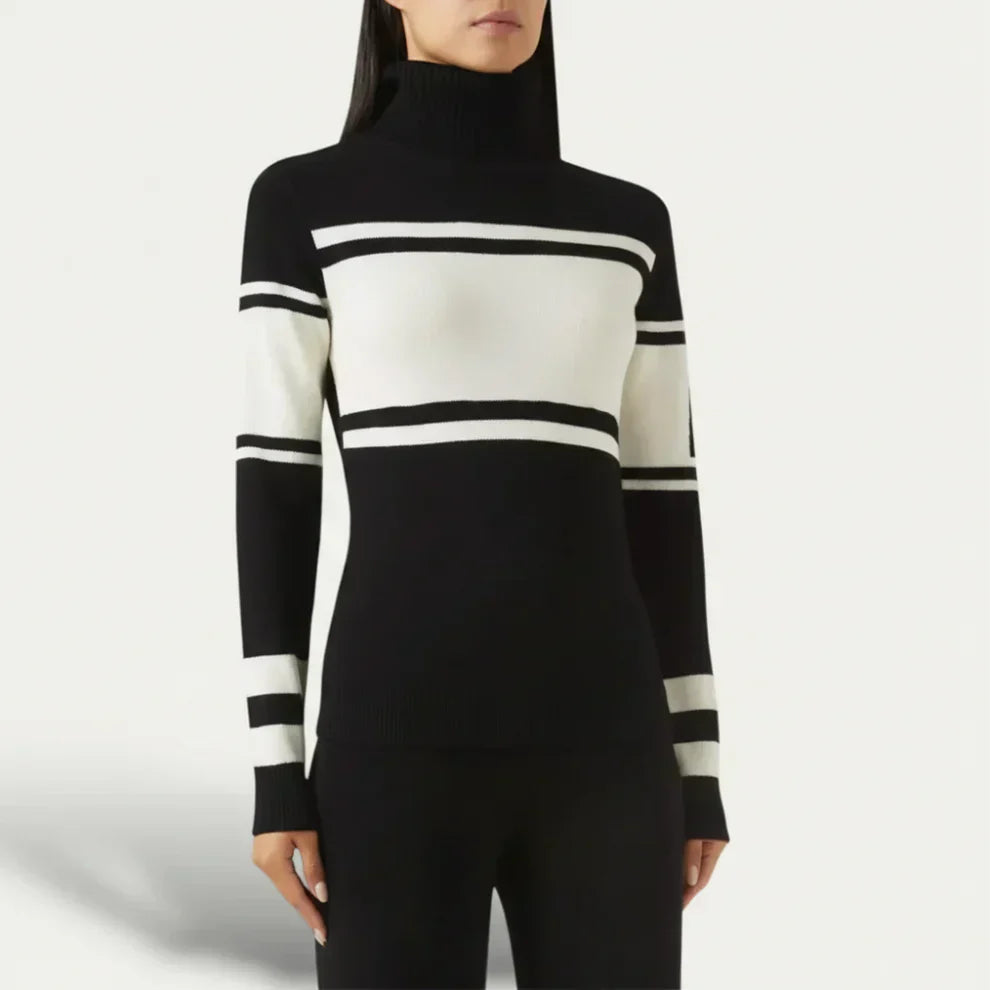 Paelyssa | Gezellige gestreepte coltrui voor dames – zachte gebreide trui voor casual en winterkleding