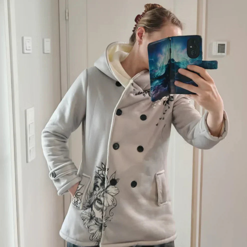 Virelyn | Dameswinterjas met dubbele knoopsluiting – Comfortabele lange bovenkleding