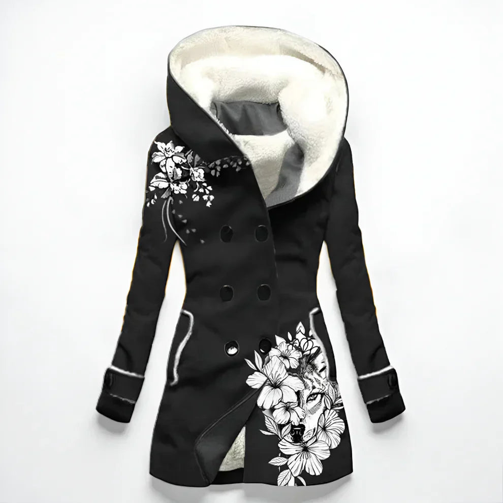 Virelyn | Dameswinterjas met dubbele knoopsluiting – Comfortabele lange bovenkleding