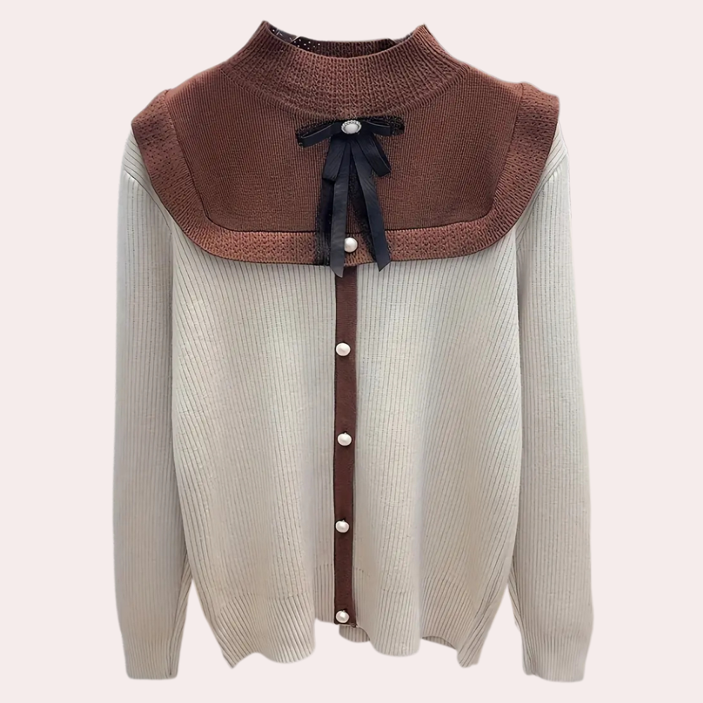 Tatienne | Dames Trui in Vintage stijl met fleecevoering en strik - Elegant en gezellig