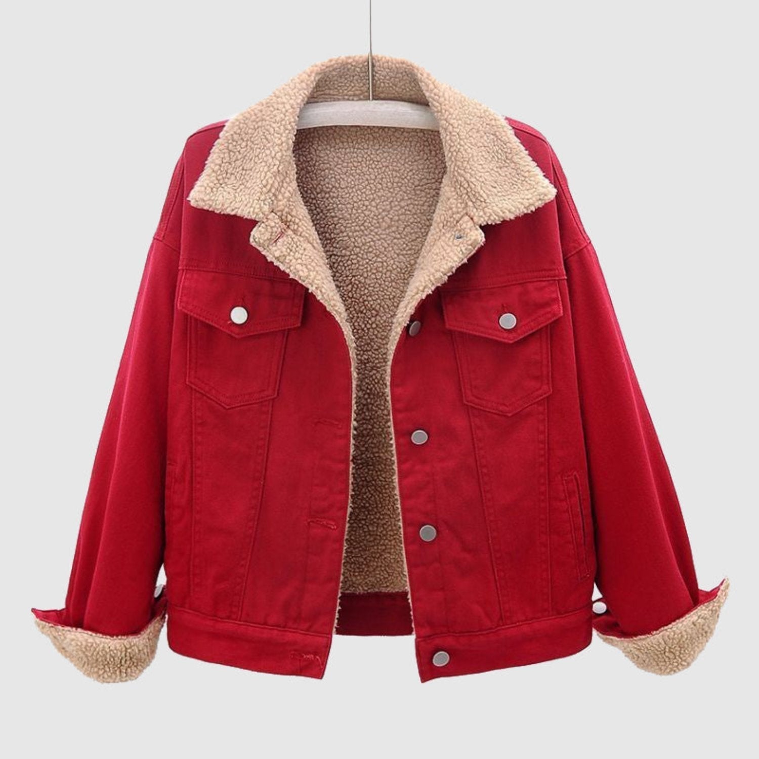 Hadria | Denimjack met fleecevoering voor dames, chique herfst- en winterkleding met warme voering