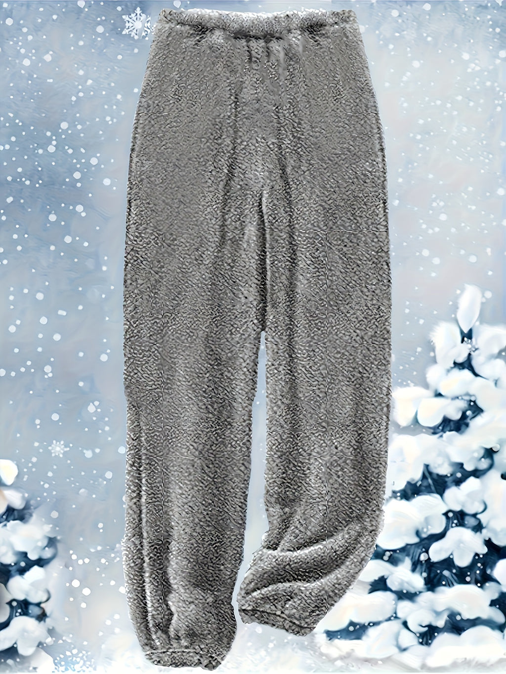 Neryn | Knusse grijze fleece hoodie & joggerset voor dames met briefprint - Casual tweedelige loungeset