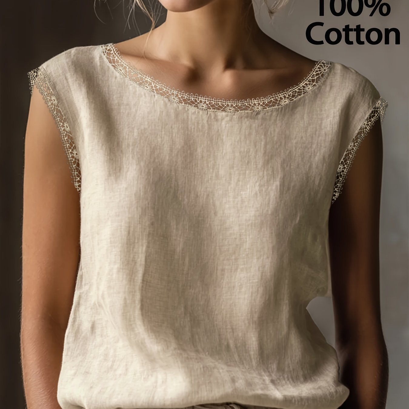 Orlavia | Dames kanten blouse – zomerse retro top, losse en casual pasvorm