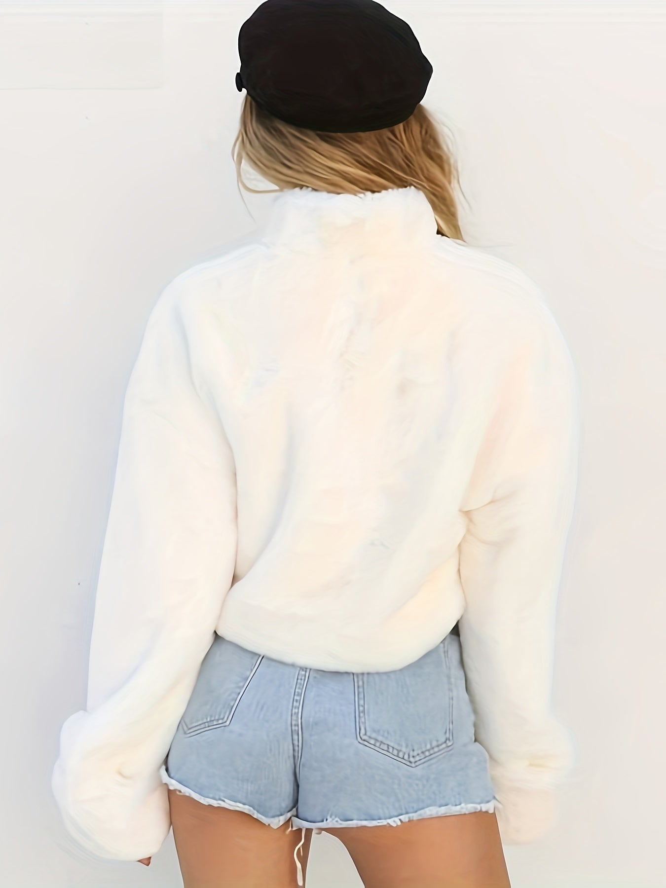 Isabette | Vrouwen Thermisch Schildpaddenhals Sweatshirt met imitatiebont - Effen Herfst & Winter Top met lange mouwen