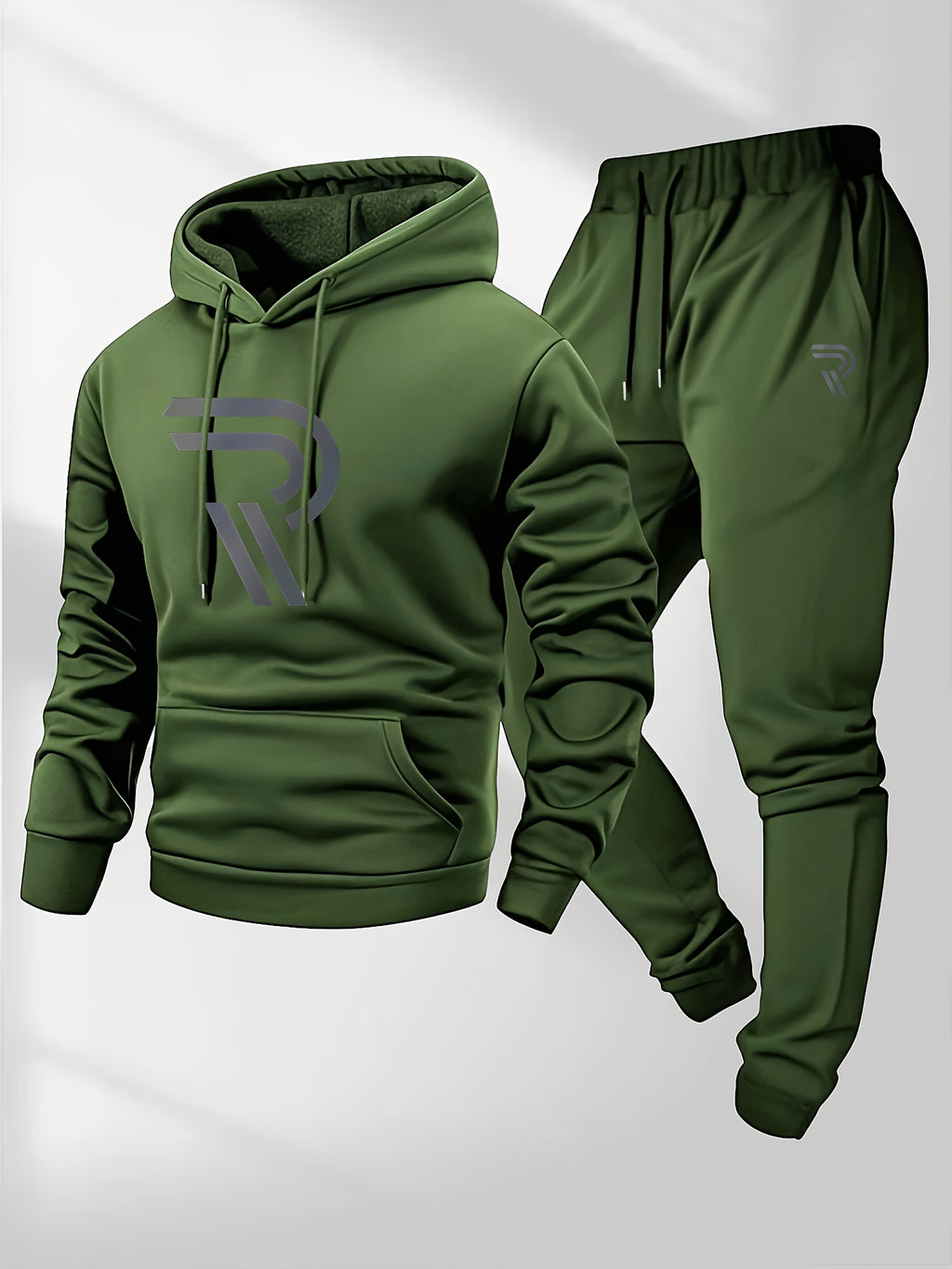 Knudsen | Sportieve hoodie en joggingbroek voor heren – “R”-logo, casual trainingspak, herfst/winter
