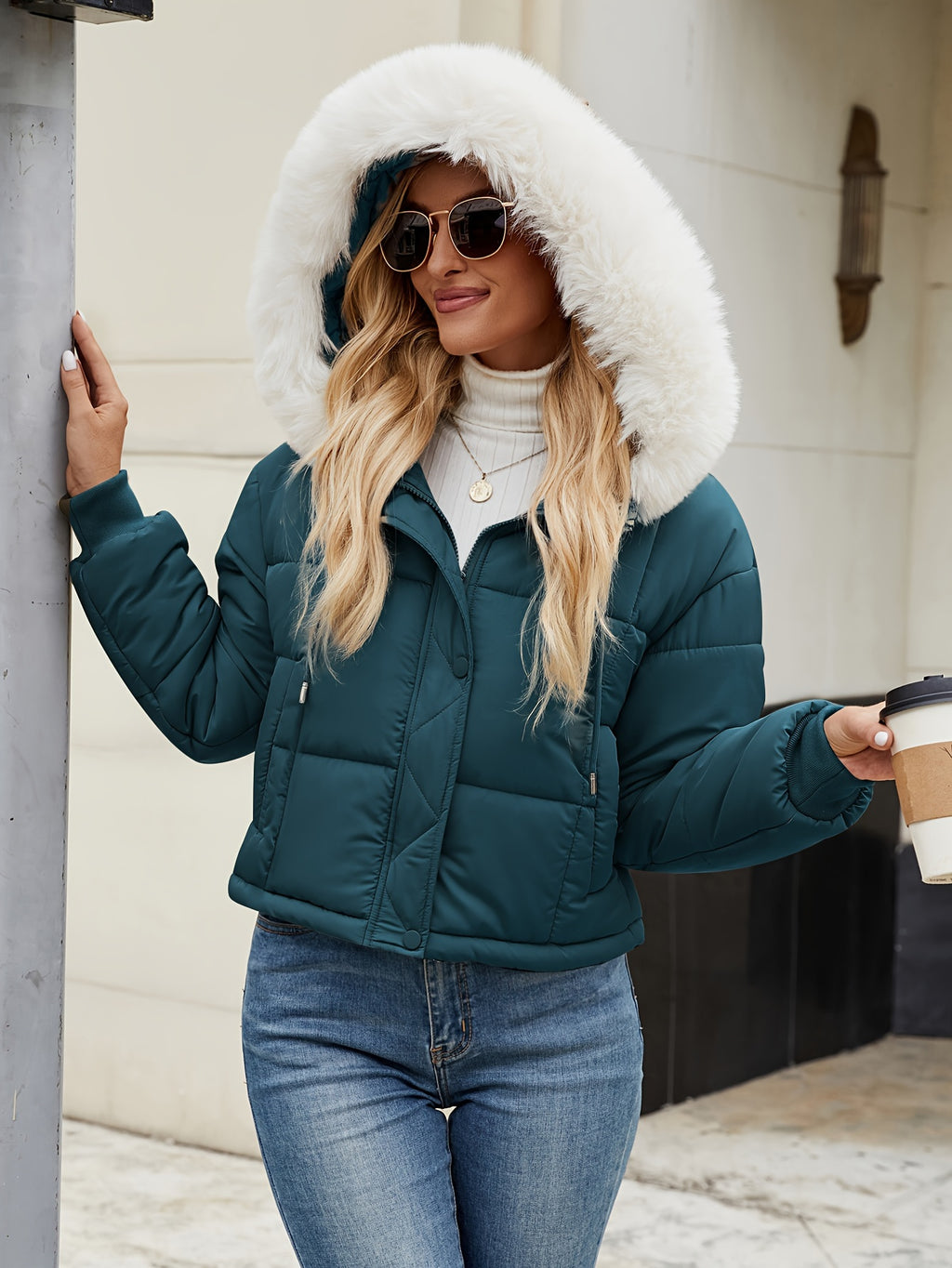 Petronella | Winterpufferjack met capuchon voor dames - kort, met ritssluiting, warm en stijlvolle jas voor buiten