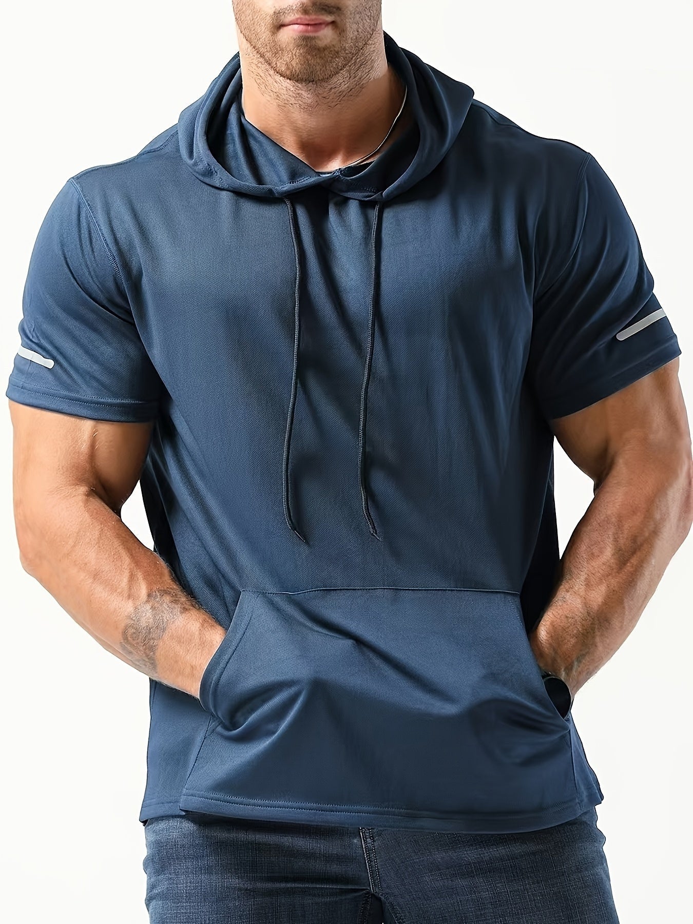 Fenno | T-shirt à capuche pour homme - Séchage rapide, cordon de serrage, idéal pour la course et l'entraînement