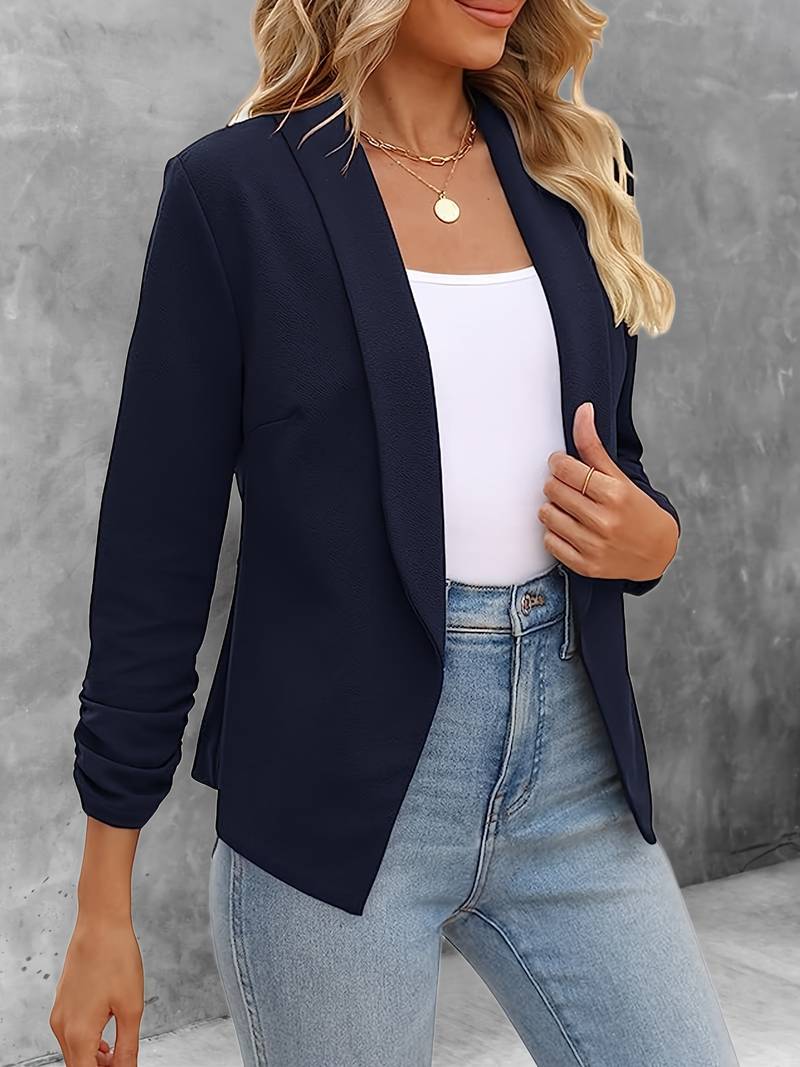 Ewelina | Classic Open Front Blazer - Elegant Long Sleeve Jacket