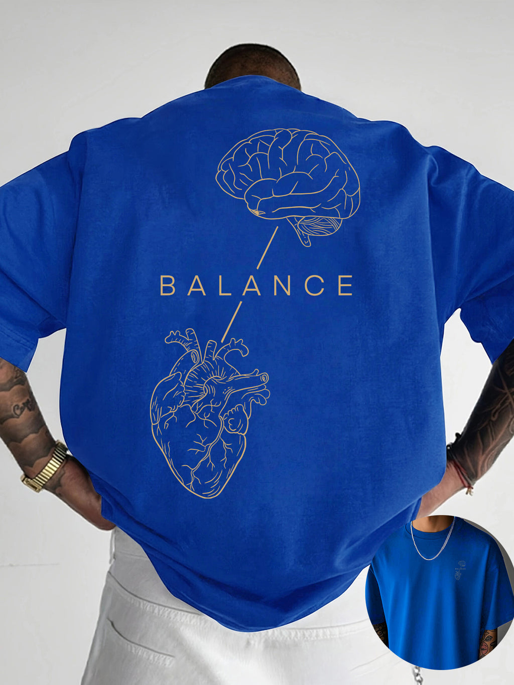 Rhysen | Heren T-shirt met grafische print – ontwerp op voor- en achterkant