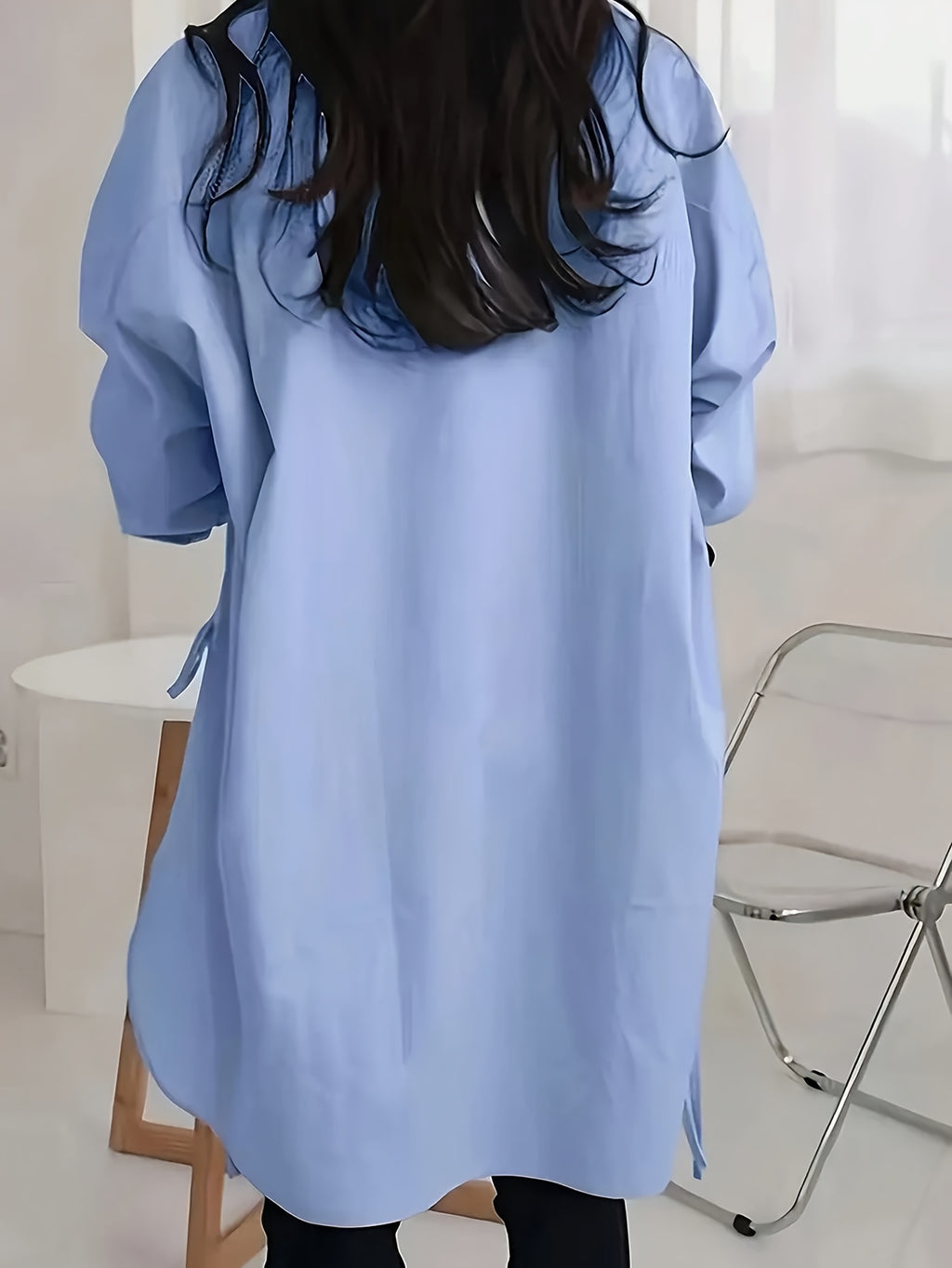 Ashford | Oversized long sleeve shirt with side button fastening