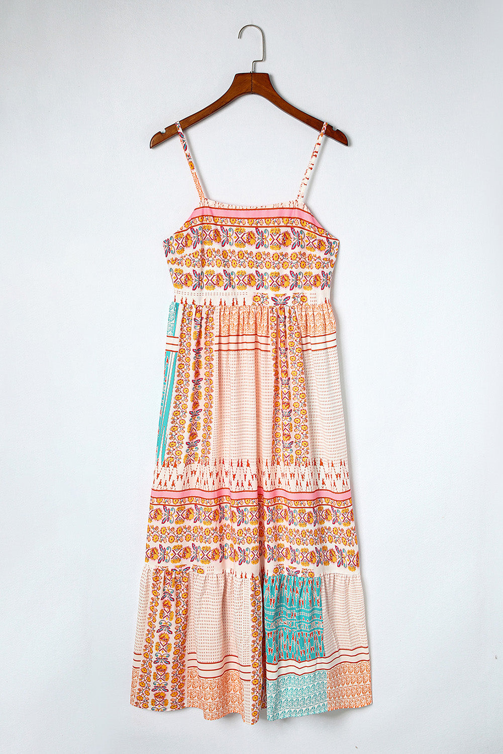 Graciana | Multi-coloured Boho Patchwork Print Sundress