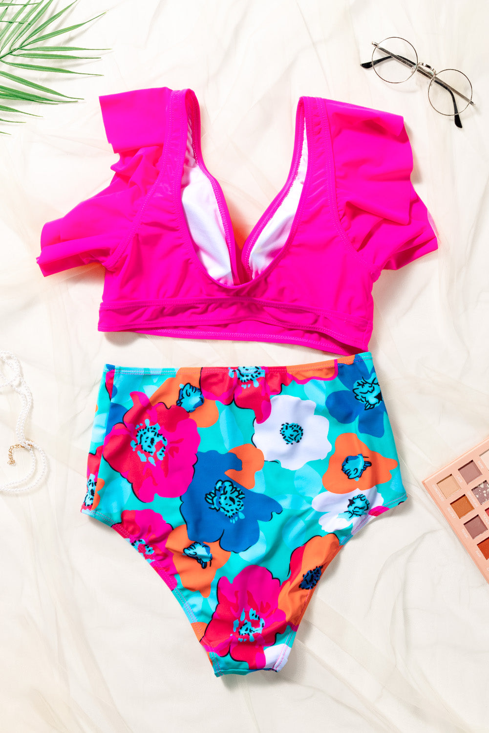 Kaelani | Ruffles Bloemenprint Hoge Taille Bikini