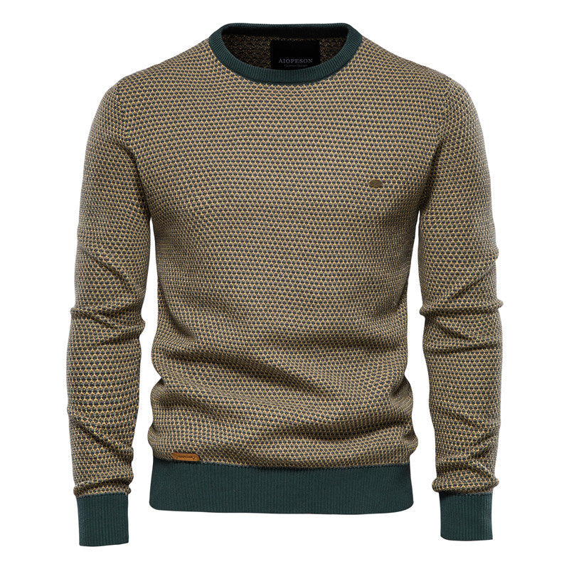 Jareth | Tweekleurige gevoerde heren trui - stijlvolle herfst/winter trui voor mannen, casual ontwerp