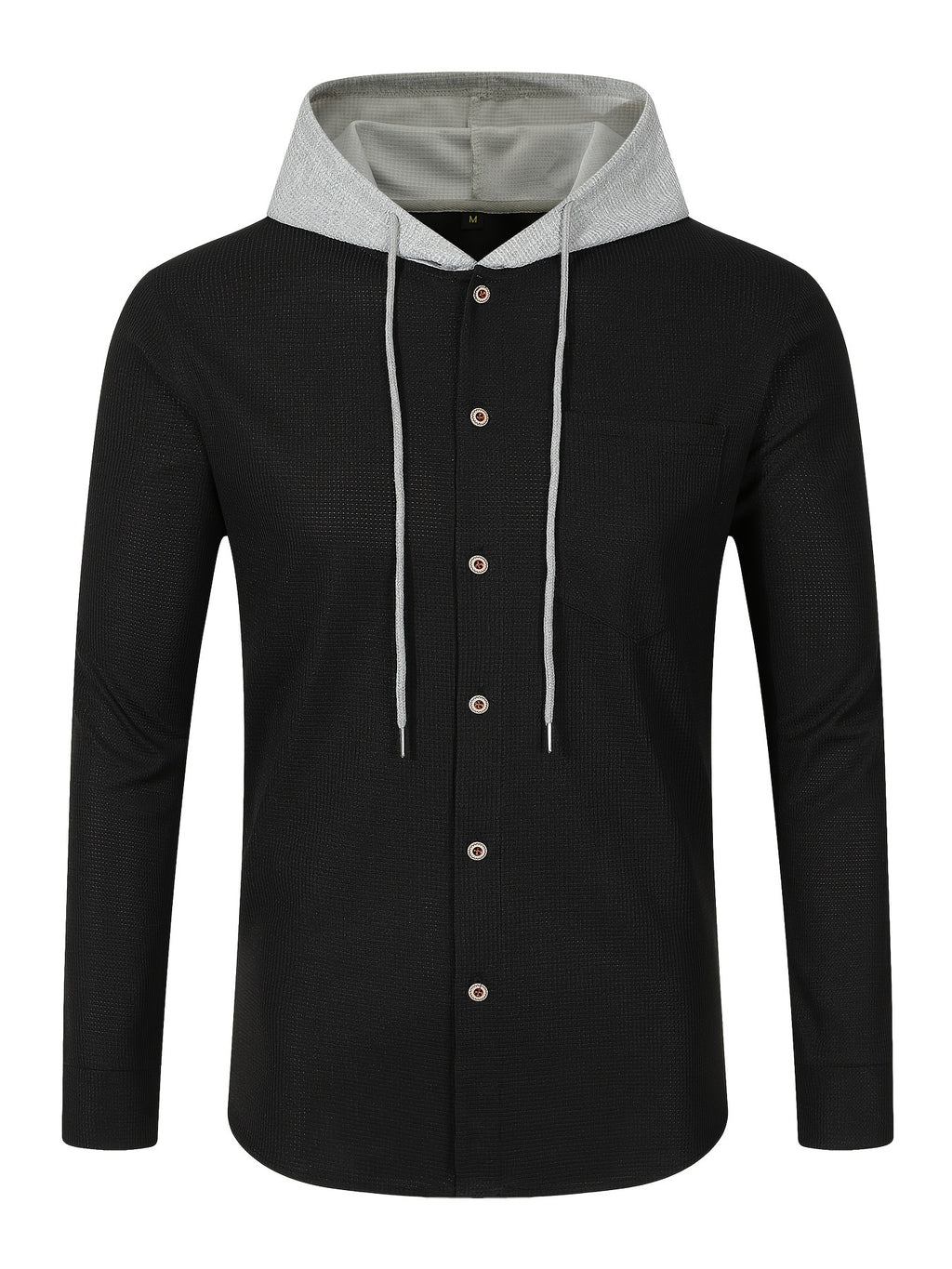 Zenith | Casual herenjas met capuchon - Zacht ademend polyester, knoopsluiting