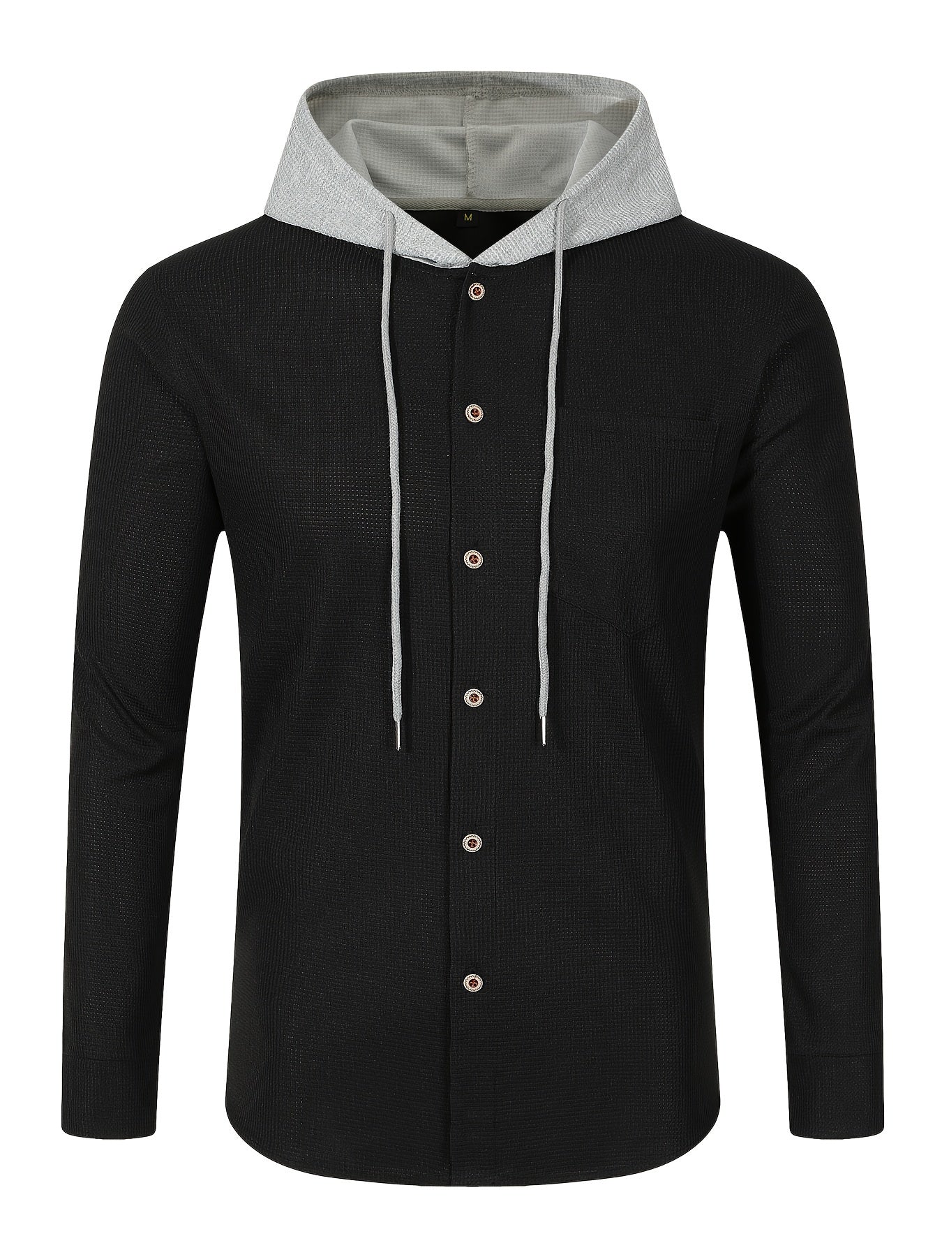 Zenith | Casual herenjas met capuchon - Zacht ademend polyester, knoopsluiting