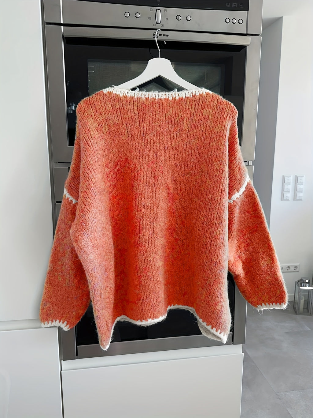 Casimira | Gebreide dames trui met oversized kleurenblokken - Pullover met lange mouwen