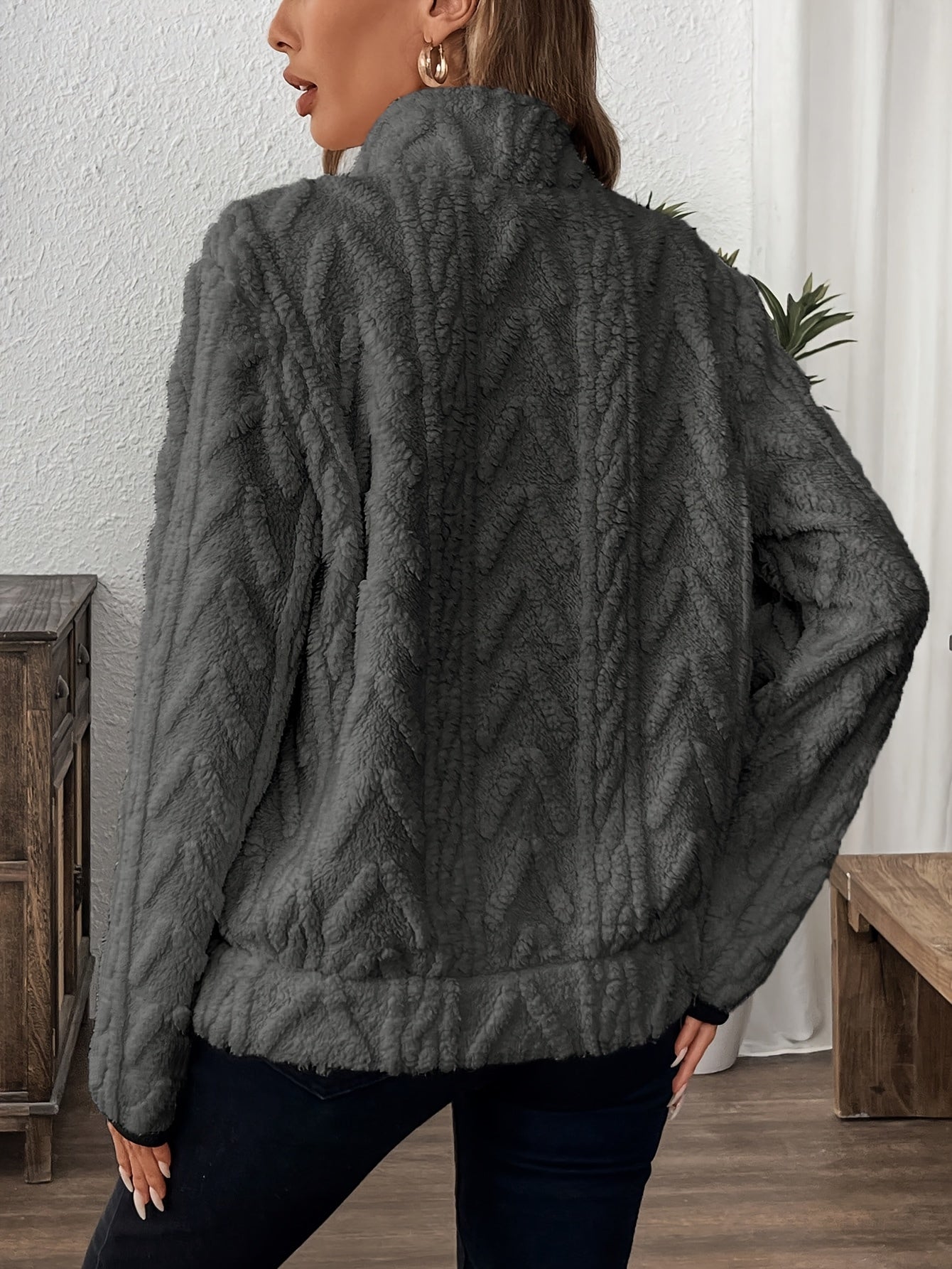 Calantha | Donzig Sweatshirt met Halve Rits - Casual Pullover met Grote Zakken & Zachte Knit Stof