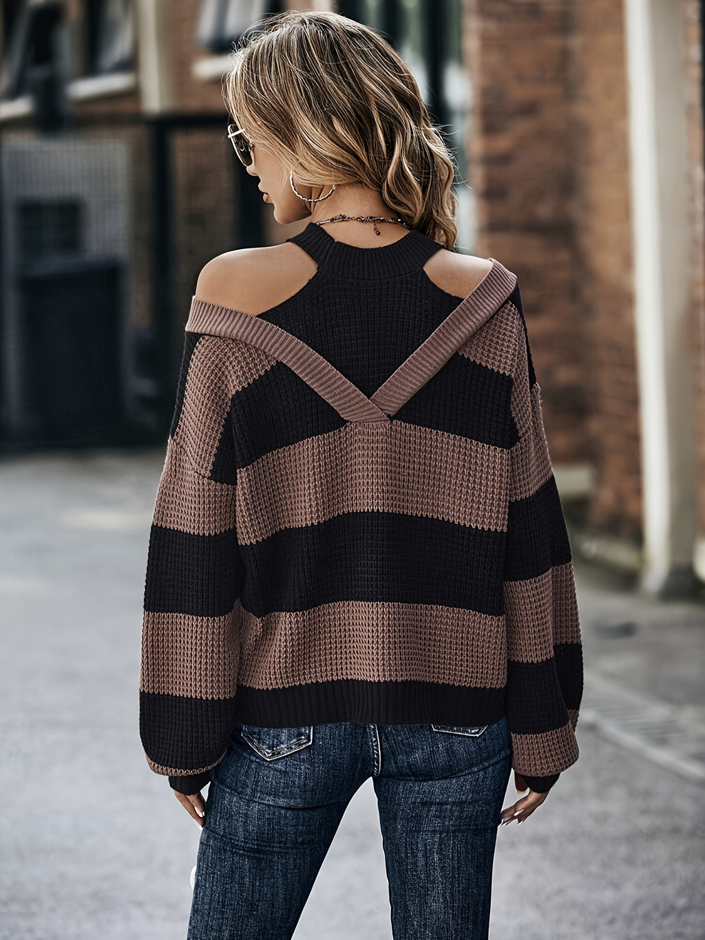 Ziva | Chique Halter Hals Gebreide Trui voor Dames - Knus en Stijlvol - Handwasbaar, Acryl Stof