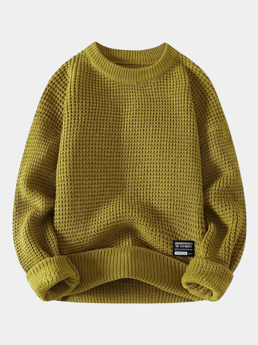 Yorick | Premium honingraat gebreide trui voor heren – zachte casual pullover, winter, ronde hals