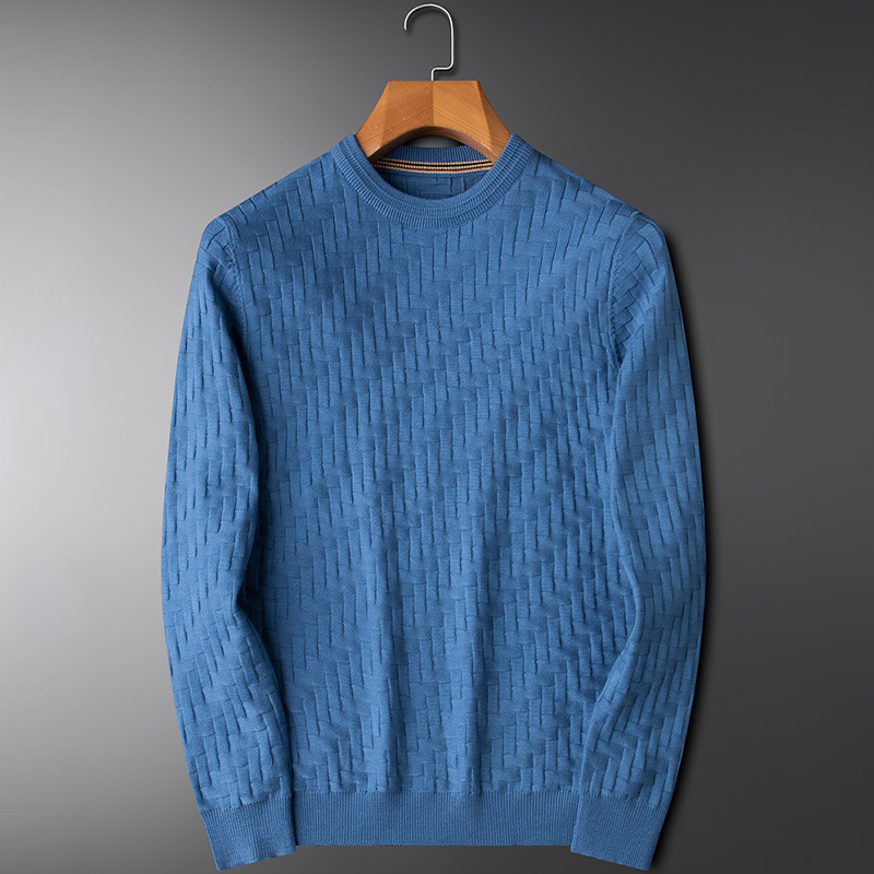 Darvin | Gebreide trui met weefpatroon voor heren, stijlvolle, comfortabele casual gebreide trui voor winter en herfst