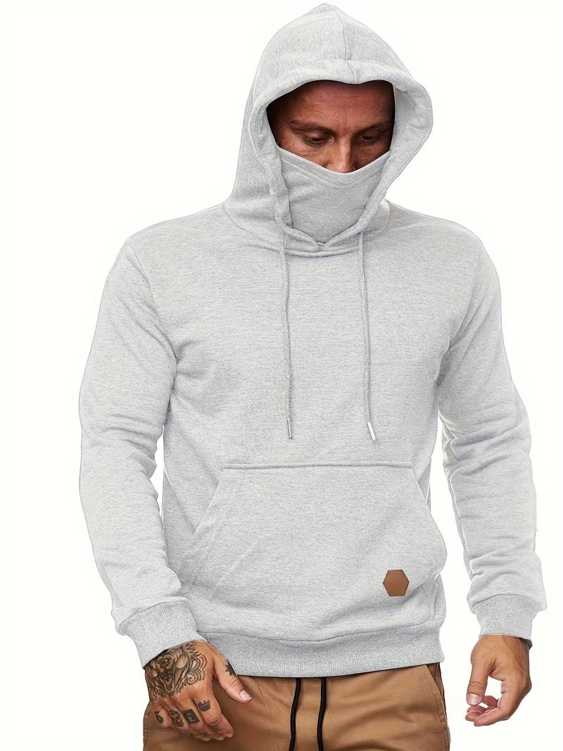 Xavian | Trendy herenhoodie met ingebouwd gezichtsmasker - Stijlvol Pullover Sweatshirt