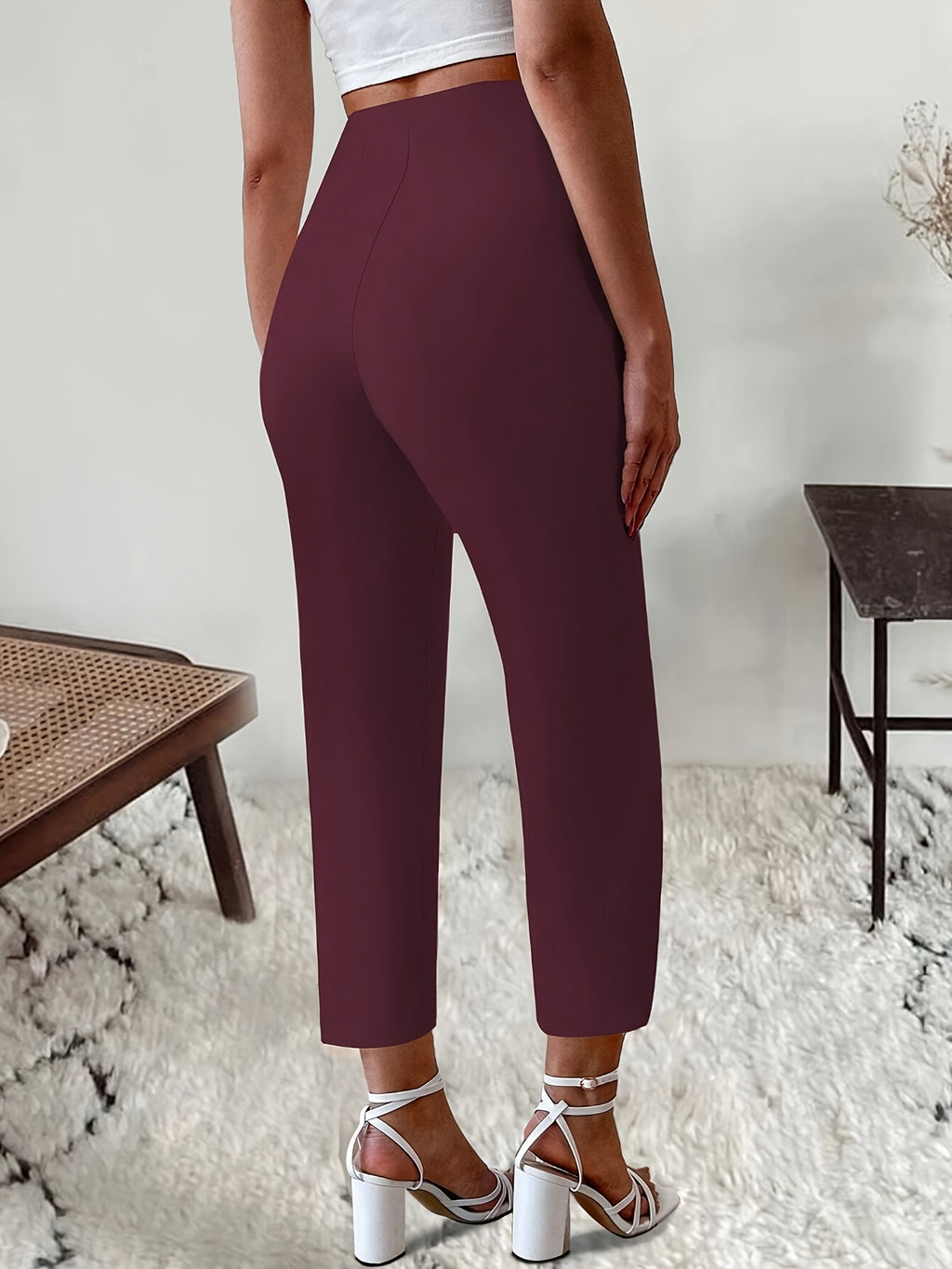 Devika | Straight-leg women's high-waisted trousers - Comfortable, stylish, and versatile work and leisure trousers