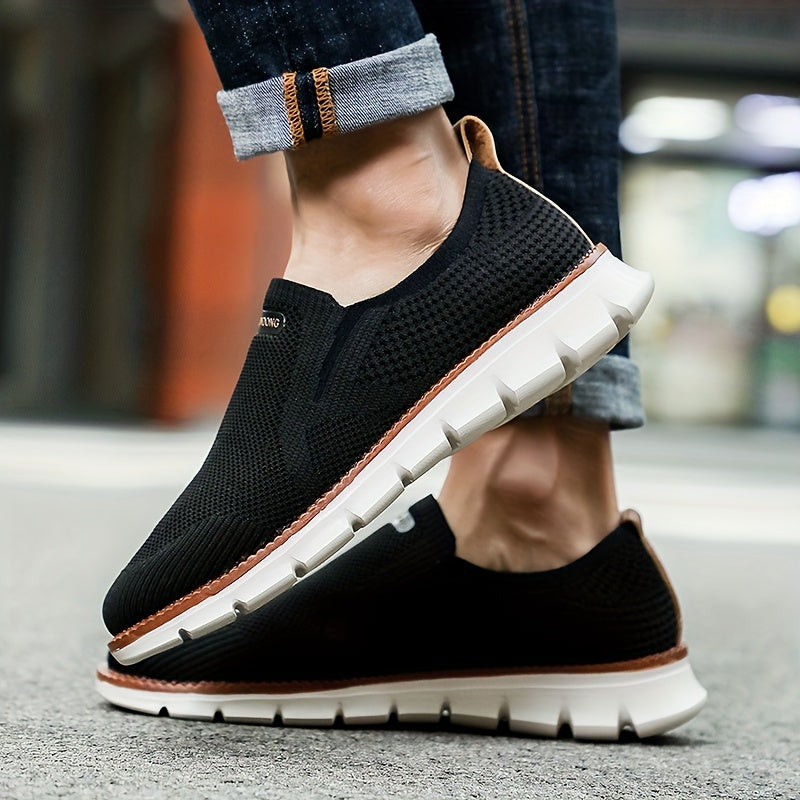 Strideon | Mannen Ademend Gebreide Wandelschoenen - Lichtgewicht Casual Sneakers