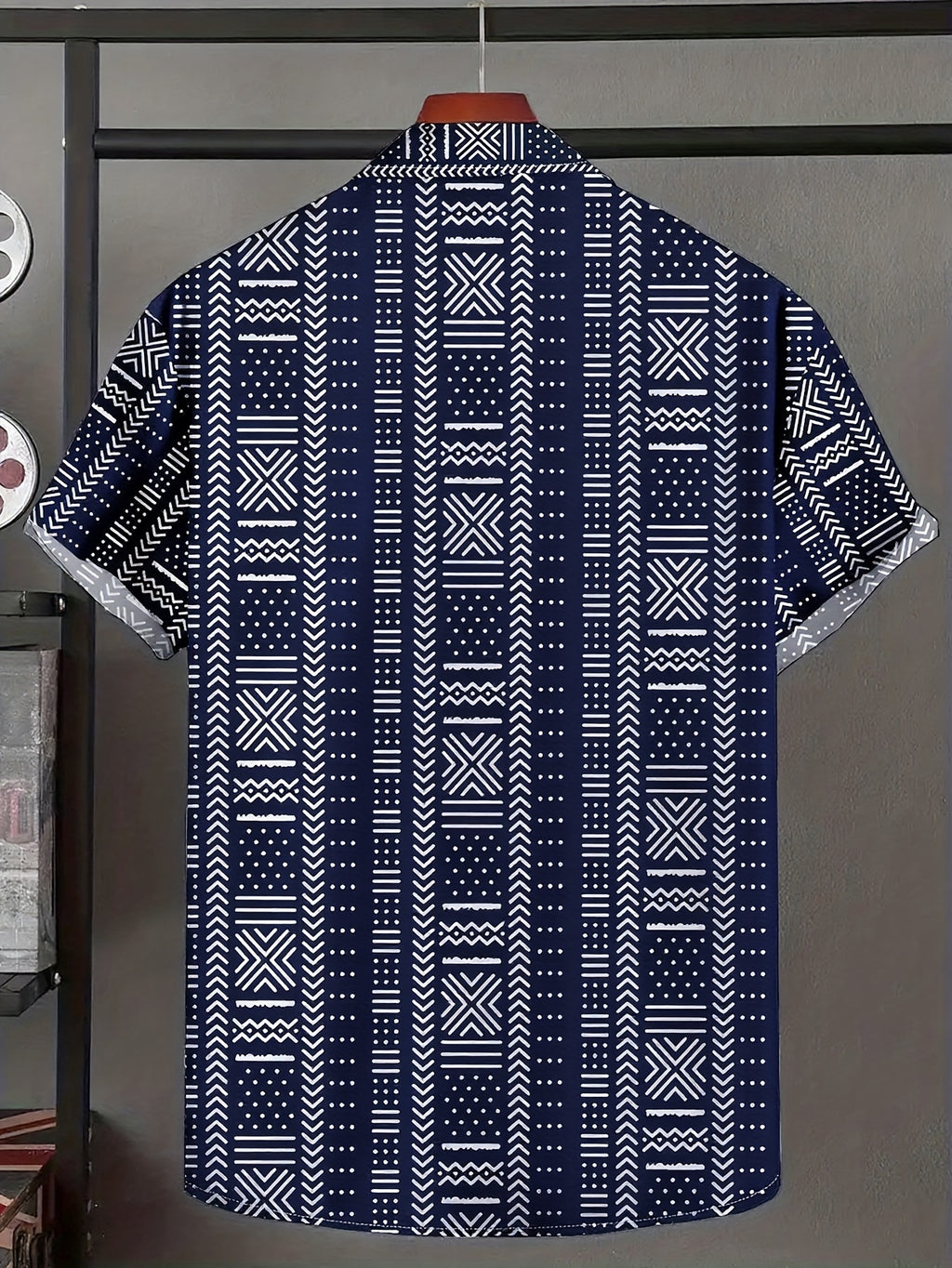 Tyvor | Herenoverhemd met etnische print – Zomers, casual overhemd met korte mouwen en knopen