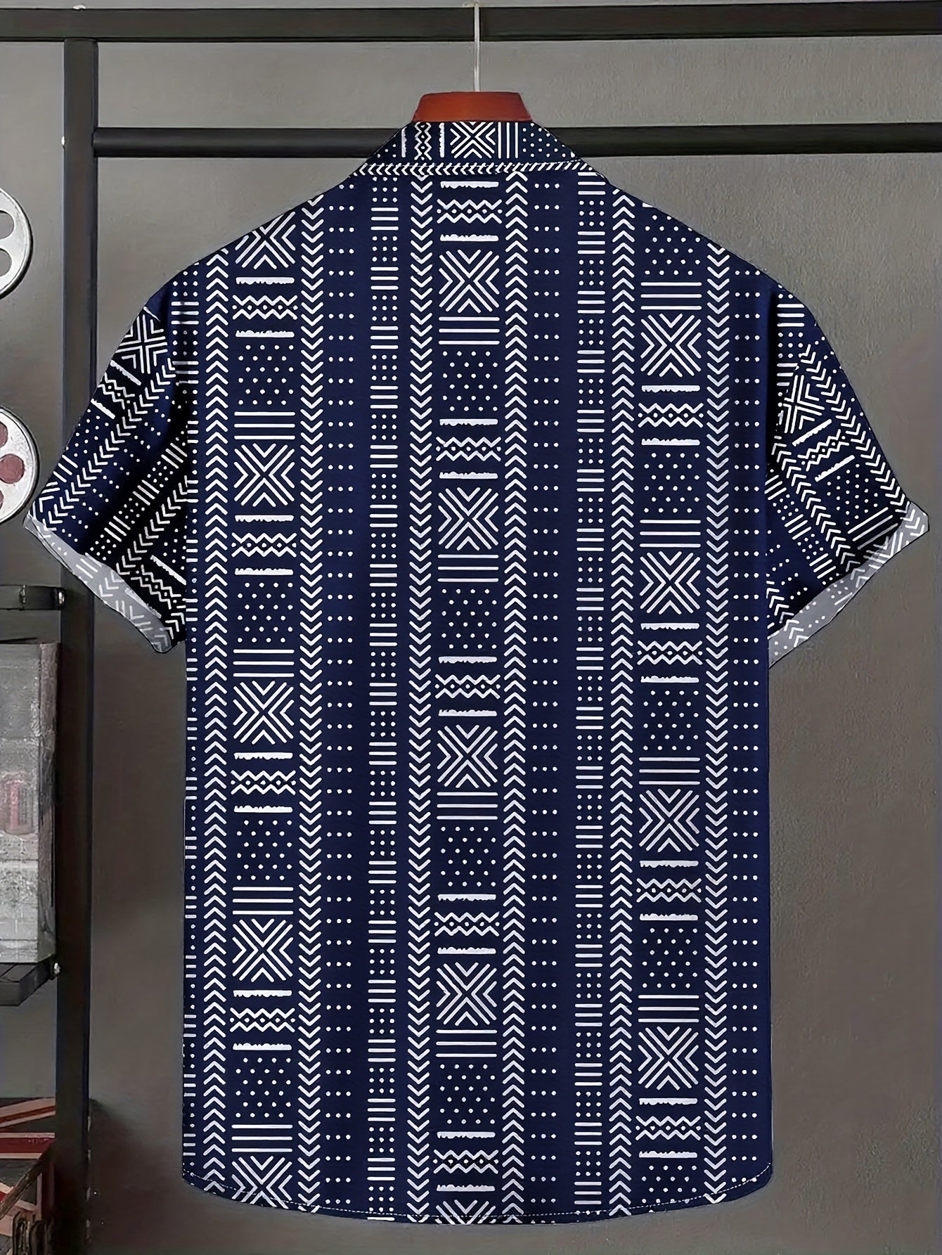 Tyvor | Herenoverhemd met etnische print – Zomers, casual overhemd met korte mouwen en knopen