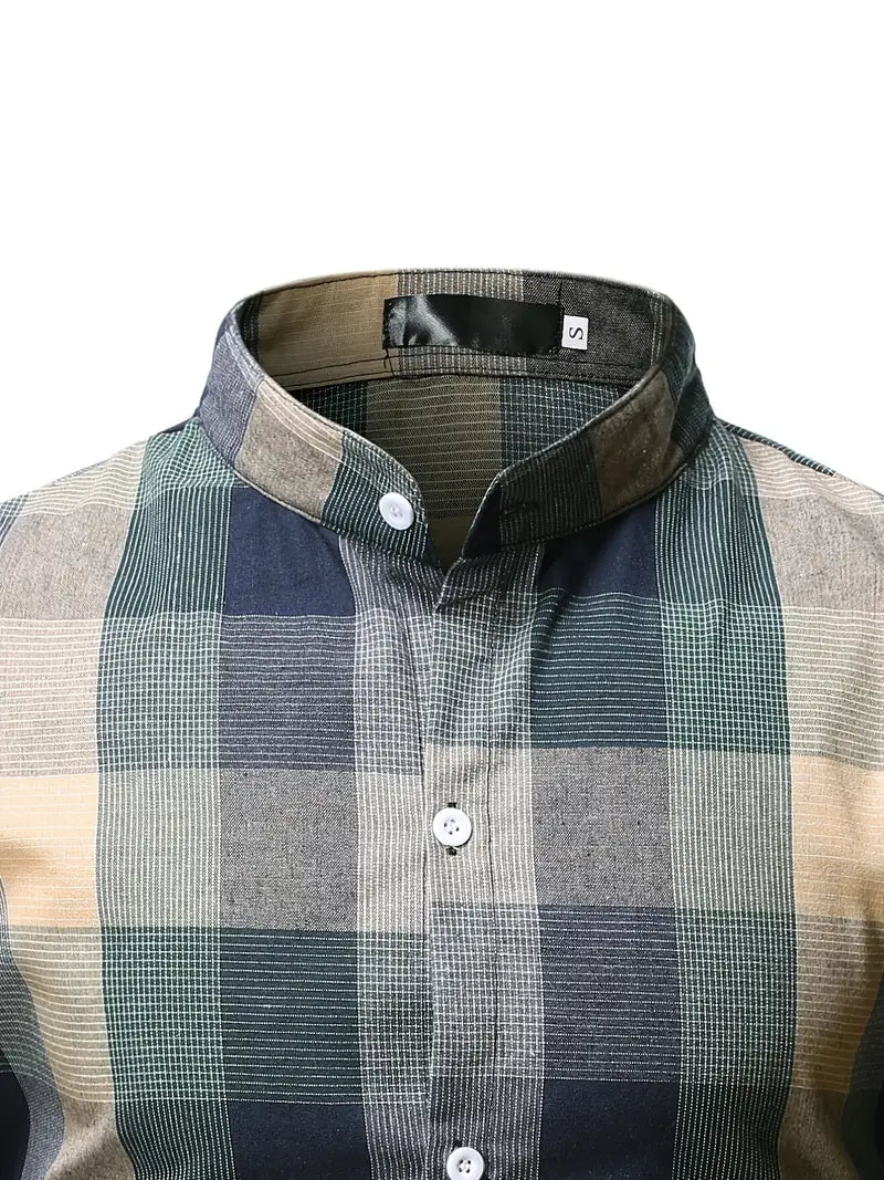 Sorenzo | Classic checked men's shirt with long sleeves and button-down collar