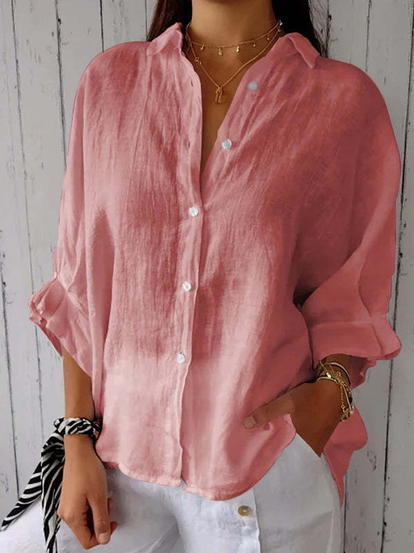 Halldora | Blouse with Tie-Back - Elegant Long-Sleeved Top
