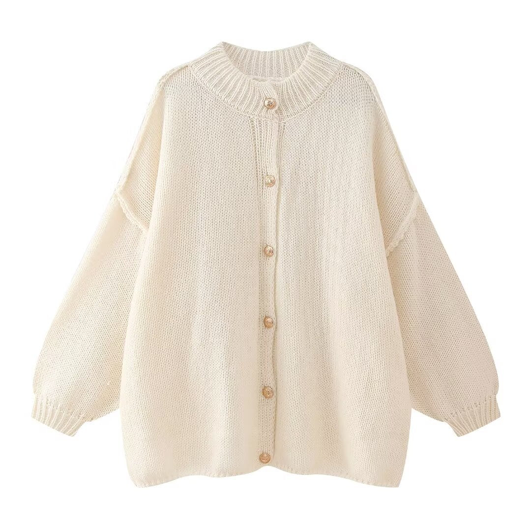 Djamila | Plain Women's Oversized Batwing Sweater Jacket - Casual & Stylish Outerwear
