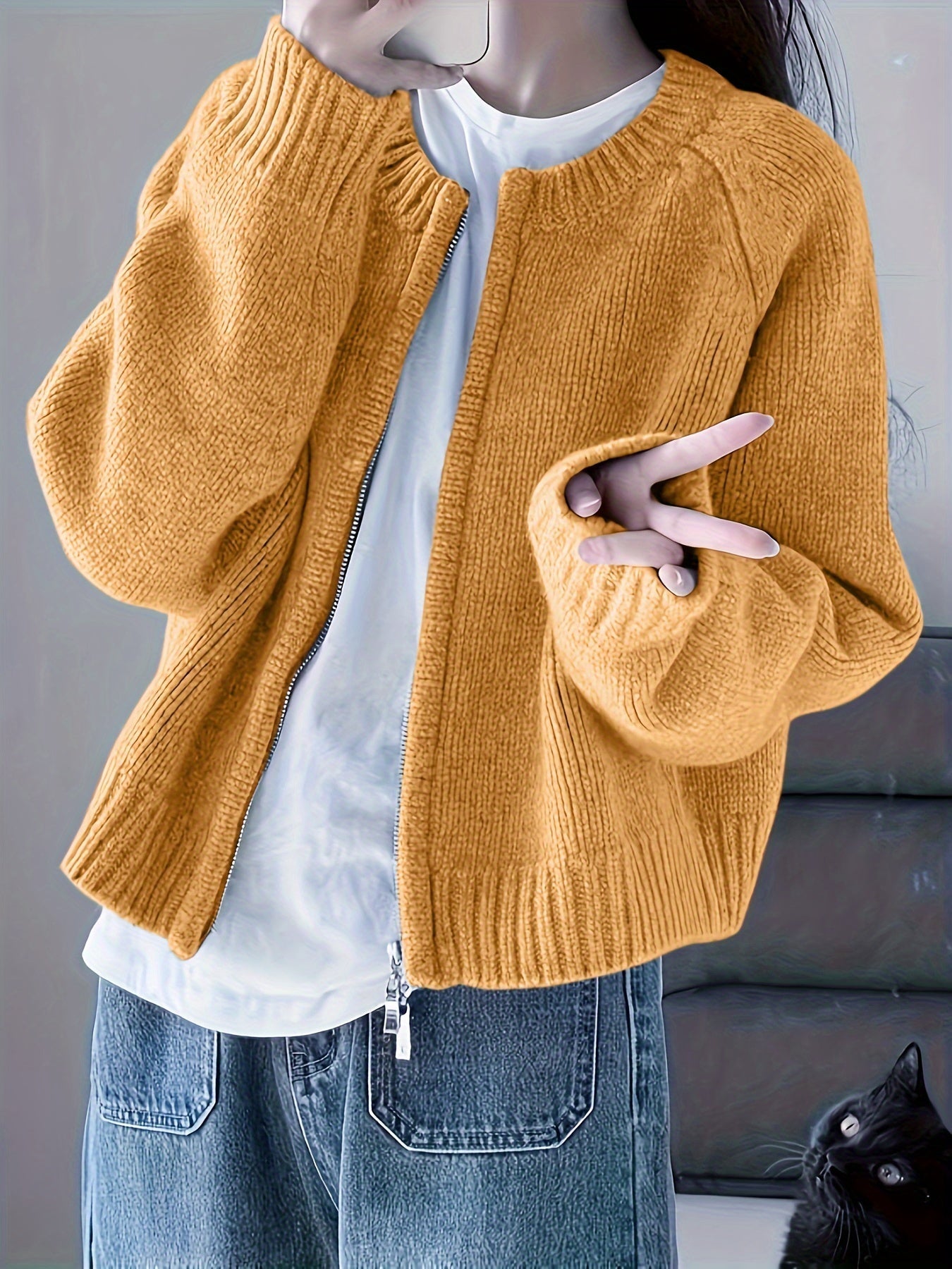 Jivrae | Damesvest met volledige ritssluiting – Lichtgewicht casual en comfortabel gebreid vest