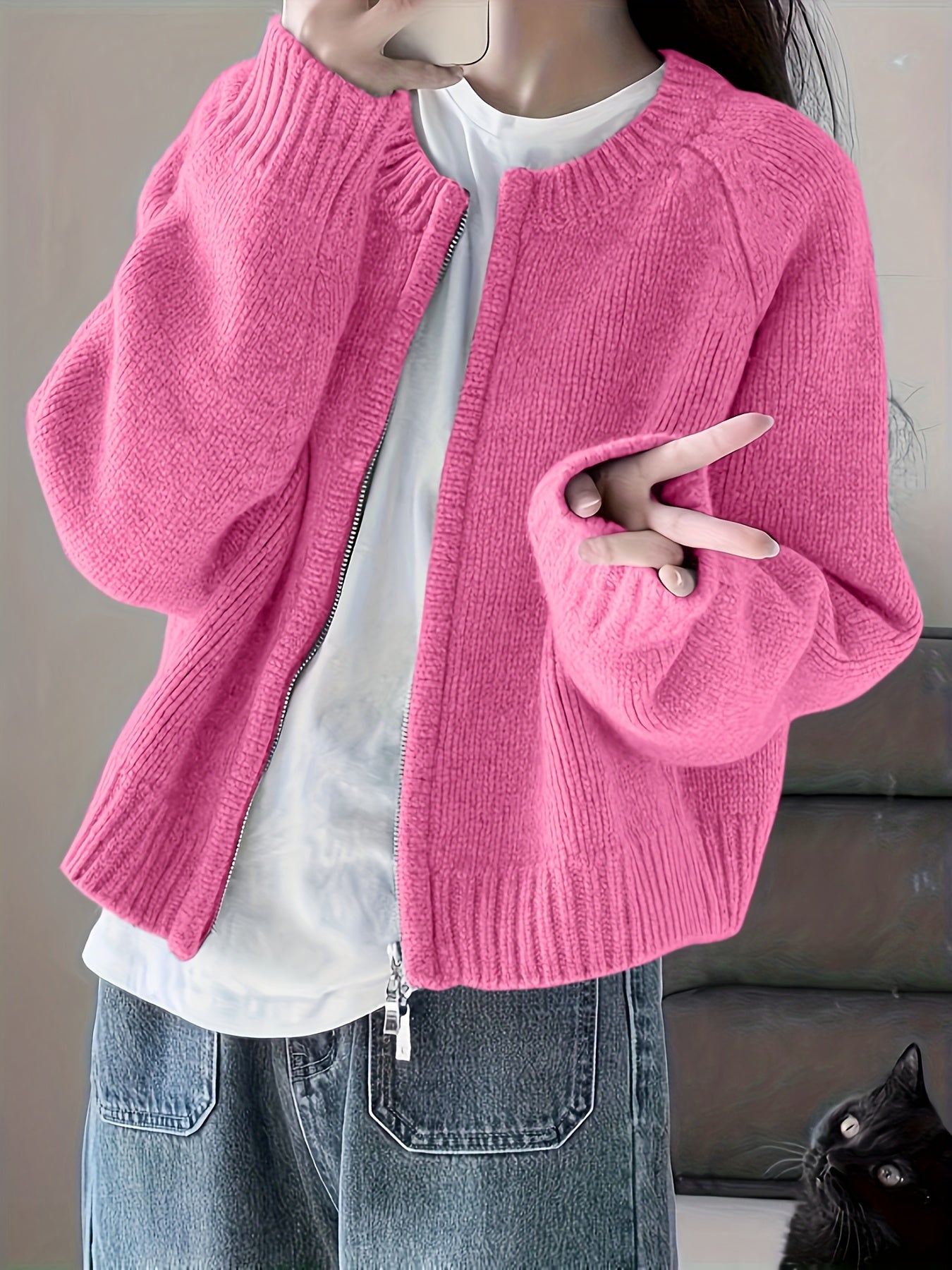 Jivrae | Damesvest met volledige ritssluiting – Lichtgewicht casual en comfortabel gebreid vest