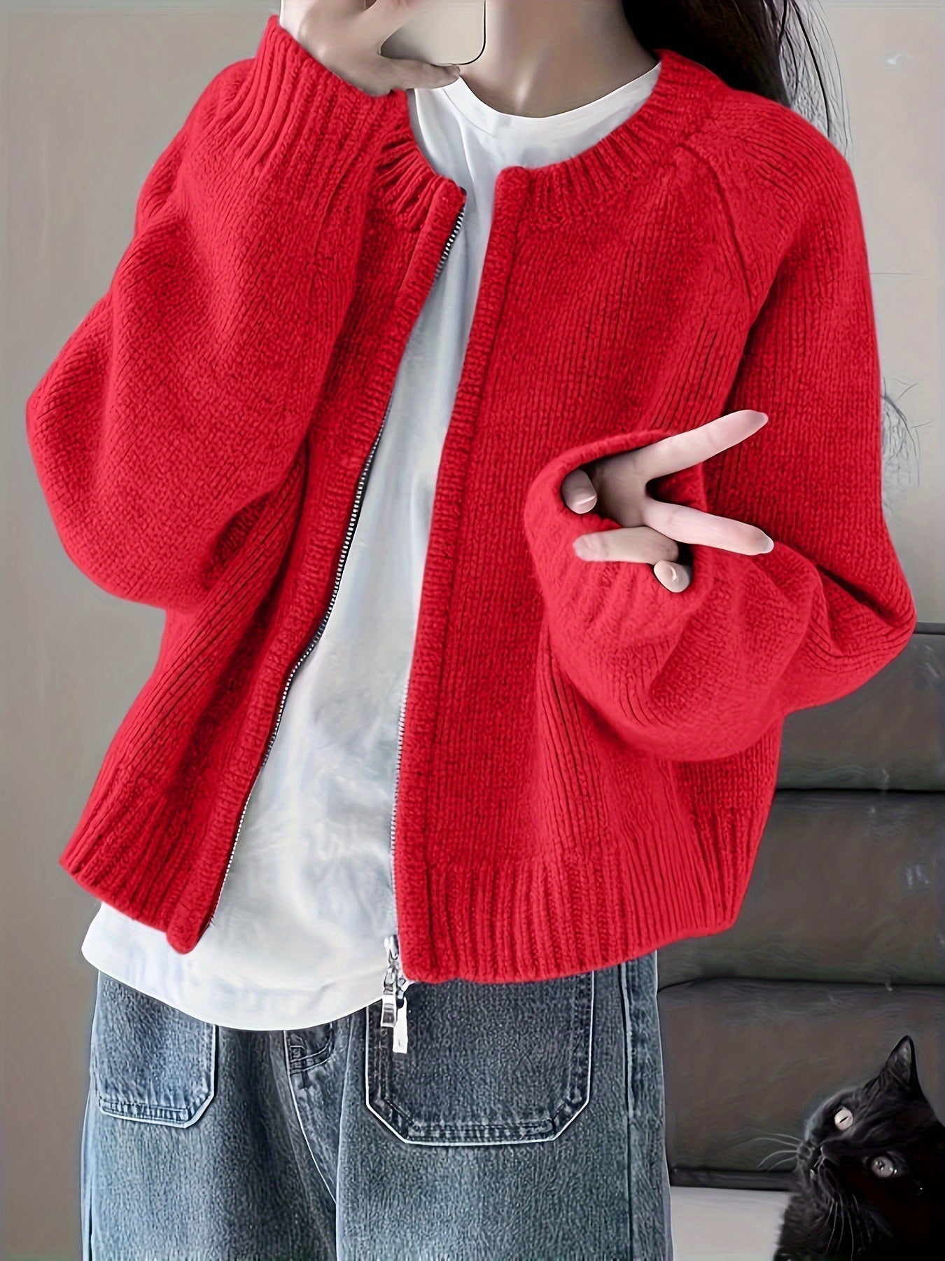 Jivrae | Damesvest met volledige ritssluiting – Lichtgewicht casual en comfortabel gebreid vest
