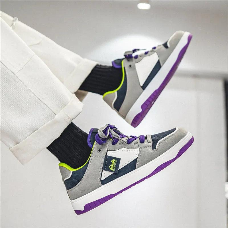 Eroni | Baskets streetwear homme – chaussures basses skate à lacets contrastants