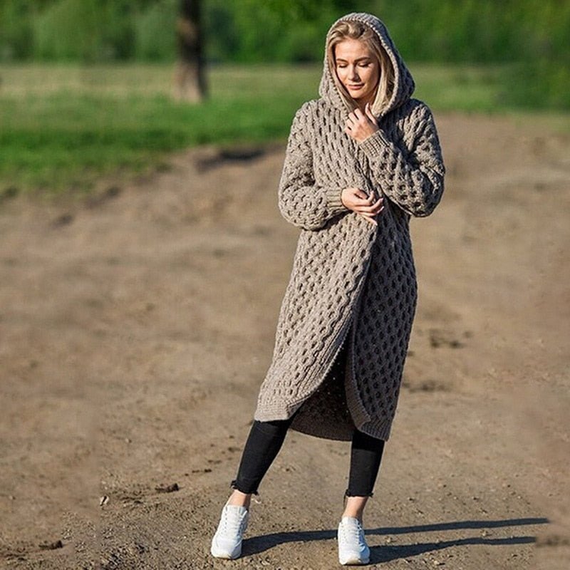 Kalira | Veste chic tricotée à capuche pour femmes – élégante, confortable et adaptée à un usage quotidien