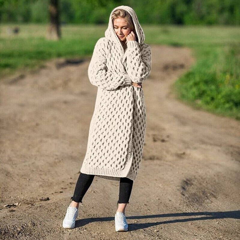 Kalira | Veste chic tricotée à capuche pour femmes – élégante, confortable et adaptée à un usage quotidien