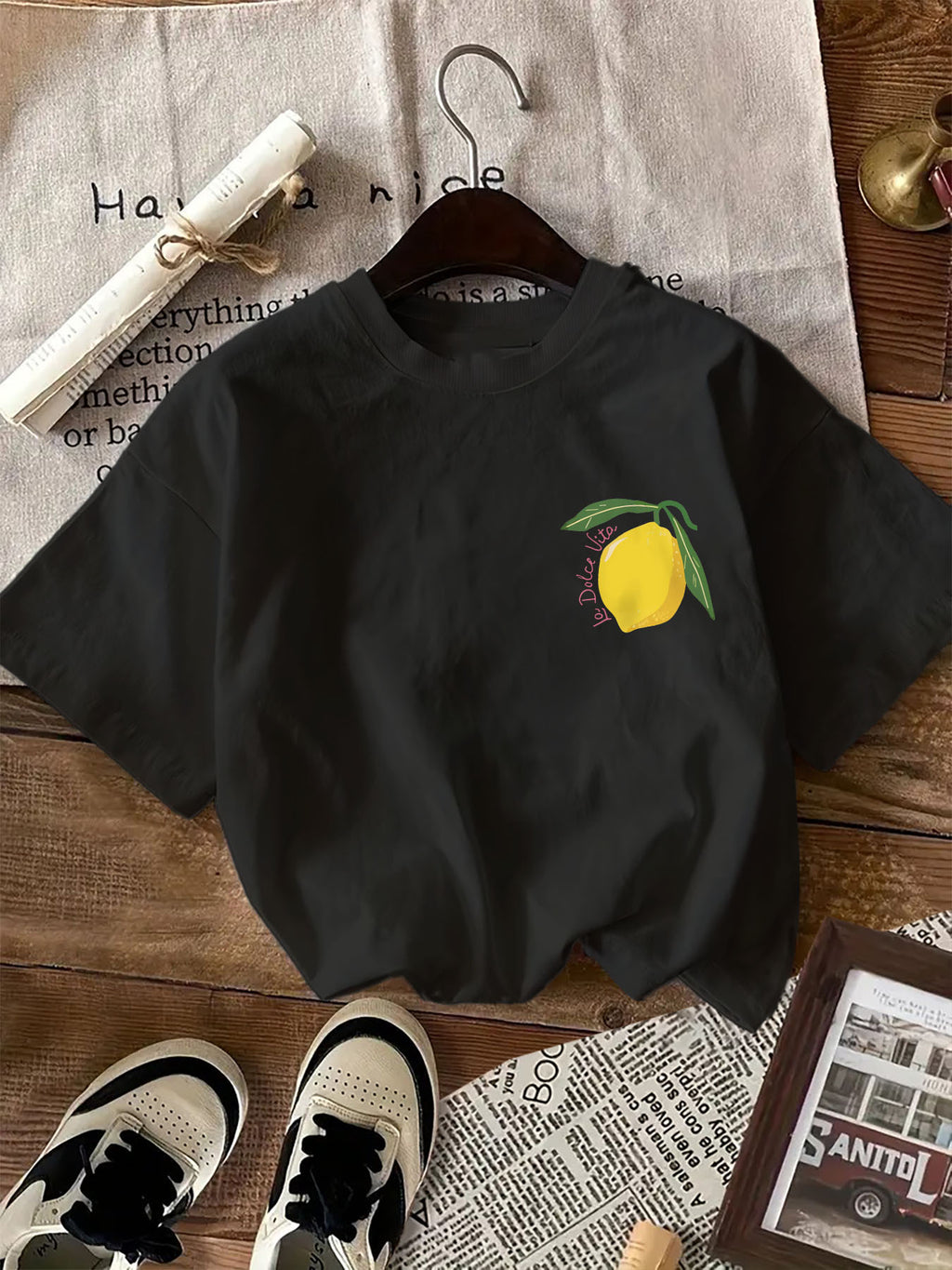 Cielle | Dames-T-shirt met grafische print Citroen - Casual Korte Mouw Top met Crew Hals